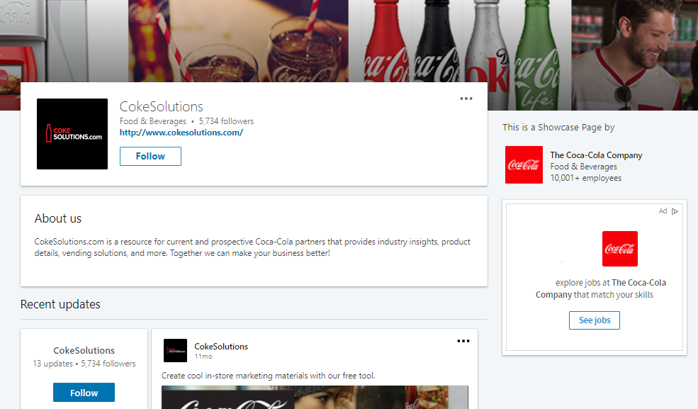Linkedin pagina vetrina