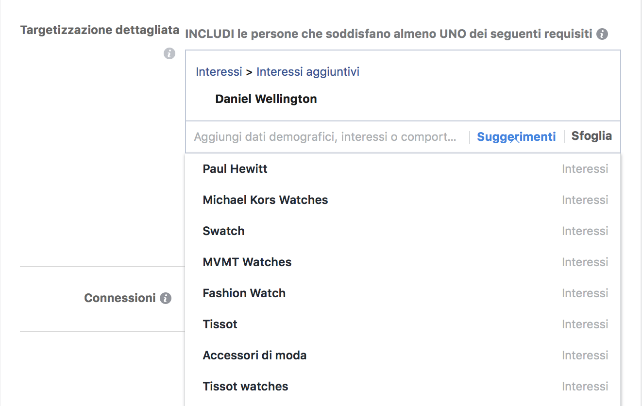 suggerimenti facebook
