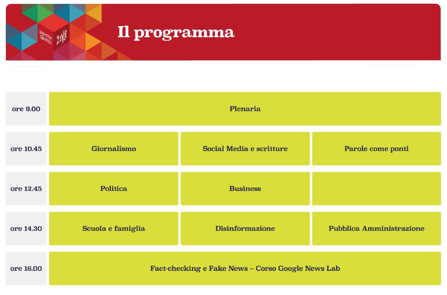 parole ostili programma