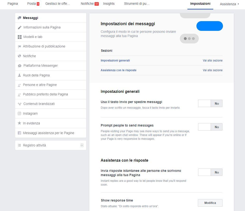 risposte automatiche facebook