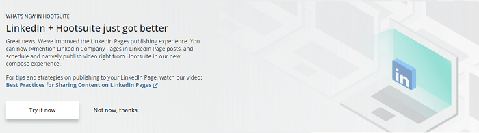 nuove pagine aziendali linkedin hootsuite