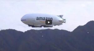 Amazon potrebbe consegnare i suoi pacchi con droni che scendono da un dirigibile