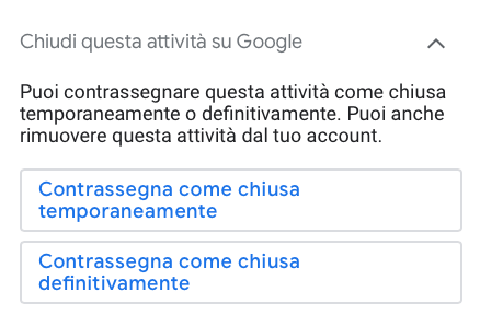Scheda GMB chiusa
