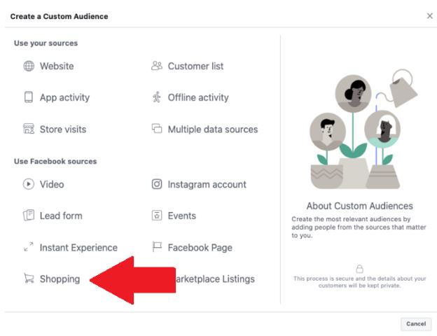 facebook audience shopping