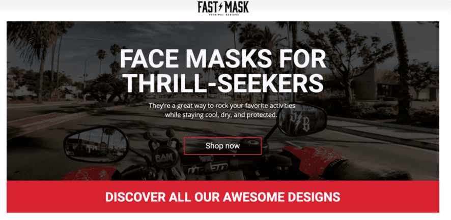 Landing Page Face Mask