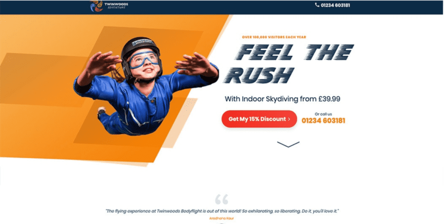 Landing Page Twinwoods Adventure