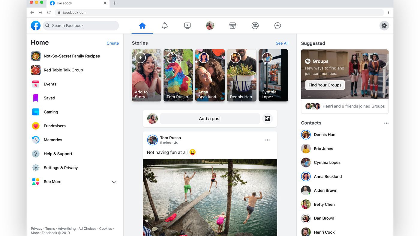 Tutto sul nuovo Design del sito di Facebook