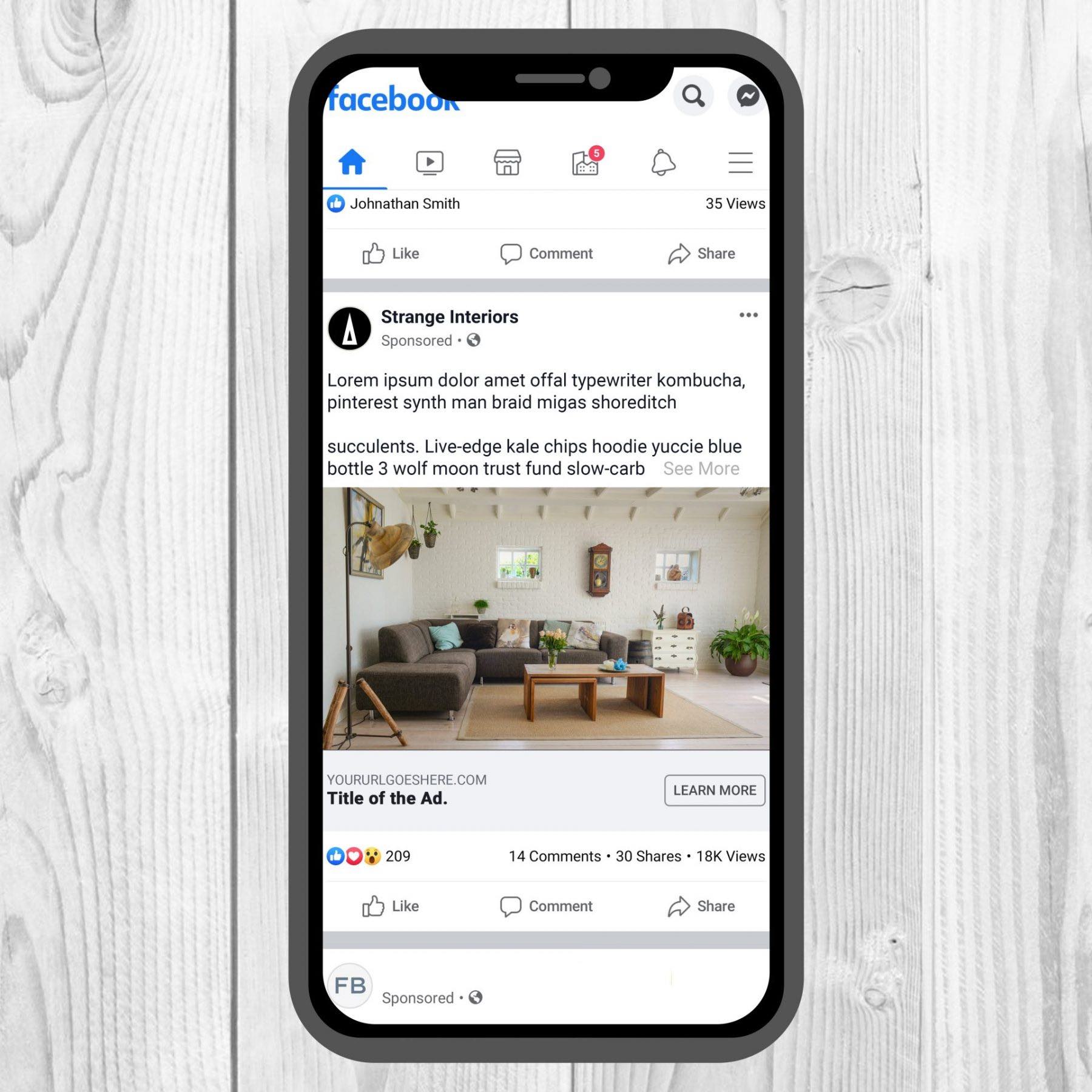 Facebook Feed, scermata a confronto con TikTok