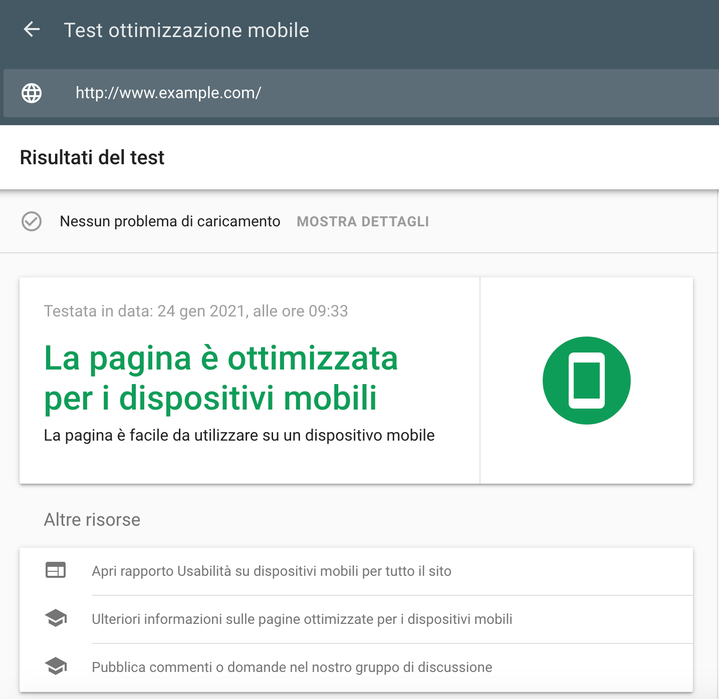 aggiornamento di google