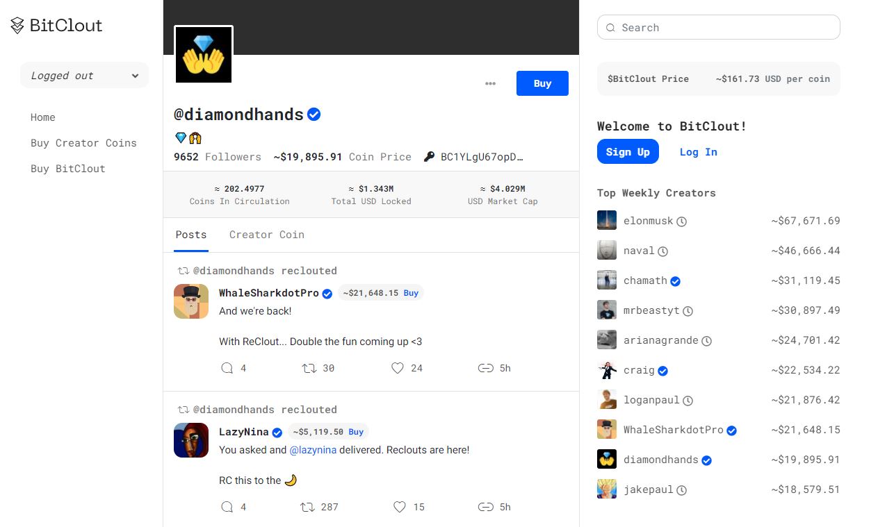 bitclout screen