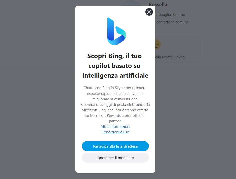 bing chatgpt su skype