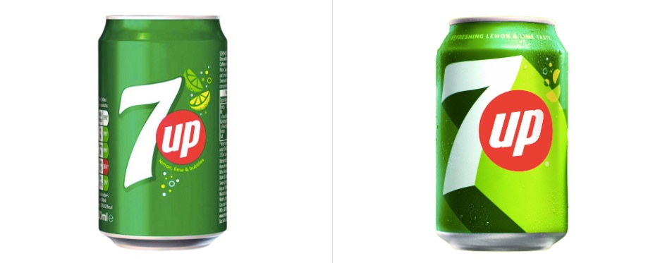 Il nuovo look semplice ed energico di 7Up