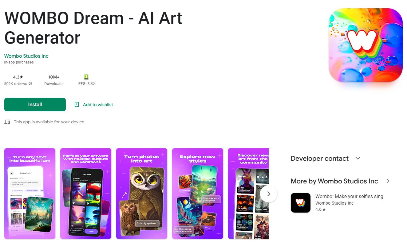 dream by wombo screenshot