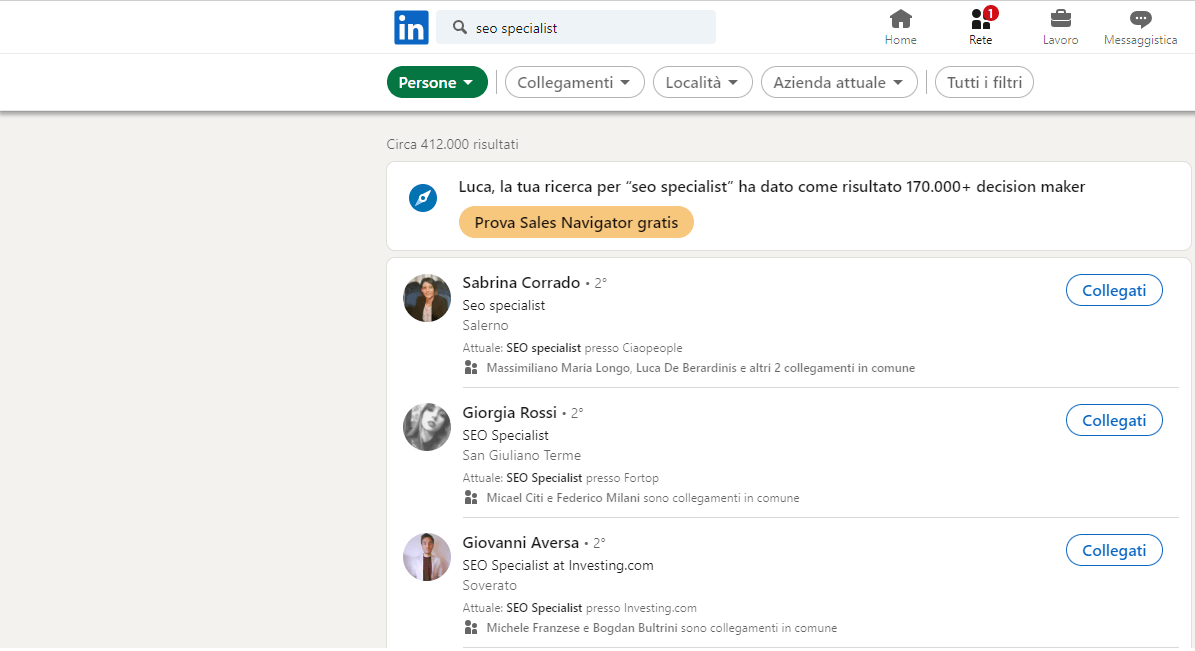 strategie SEO per Linkedin
