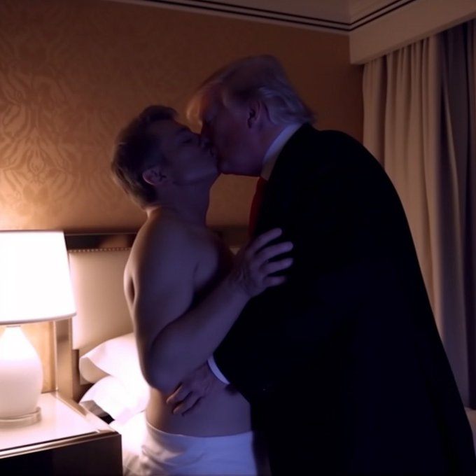Immagine fake del tradimento di Donald Trump generata con Midjourney da Justin Brown